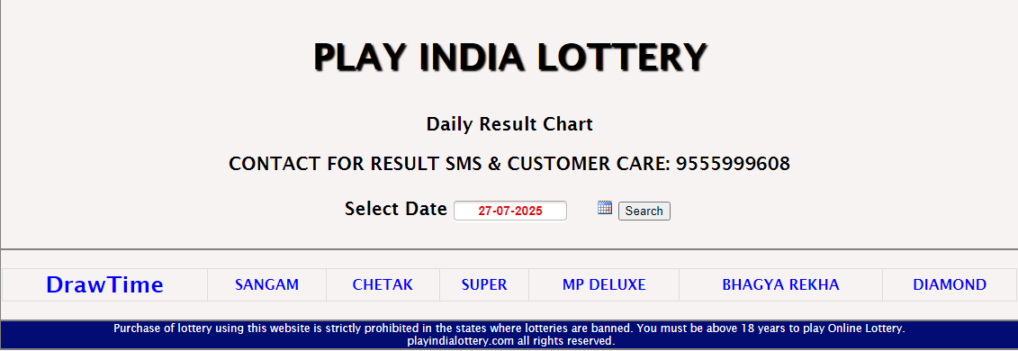 Chetak Play India Lottery Today – Play Online & Lucky Numbers